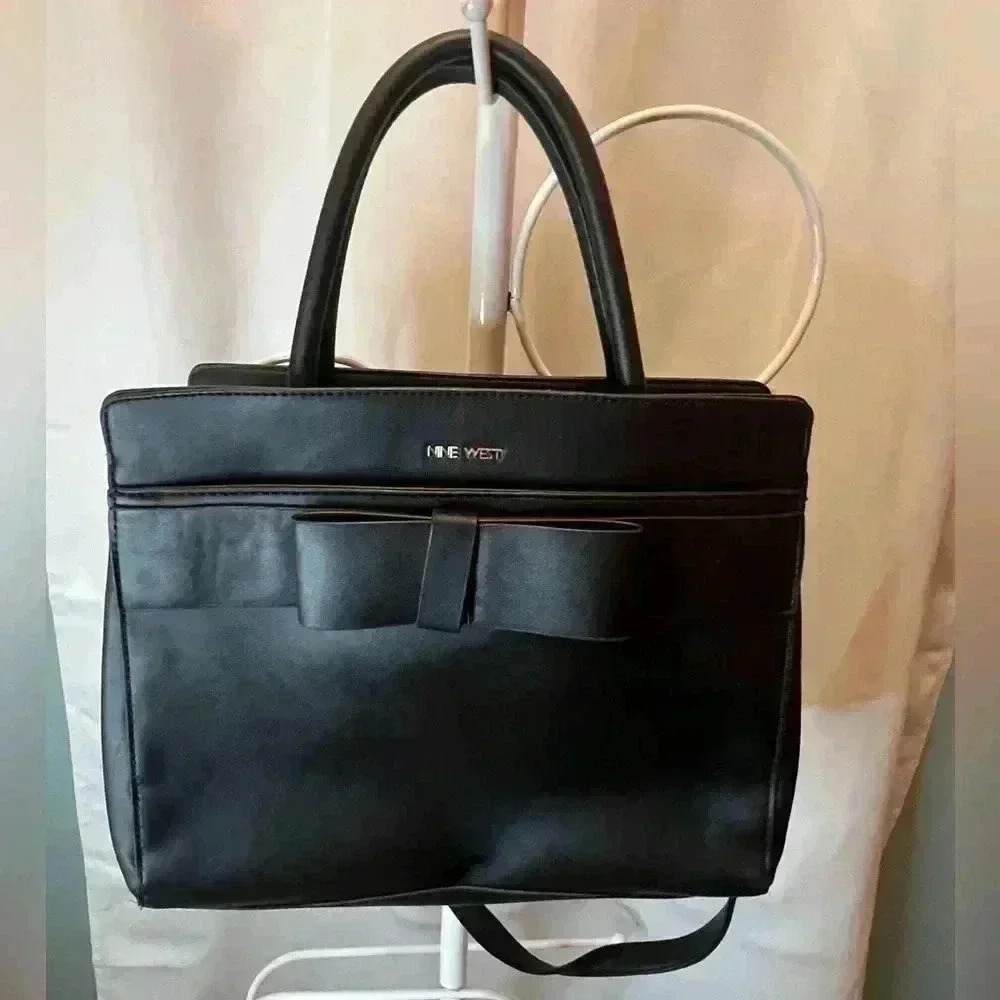 Nine West Black Bow Handbag - Picture 2 of 11